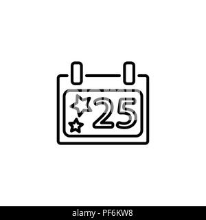Web Symbol Leitung. Kalender, Weihnachten (25. Dezember) Stock Vektor