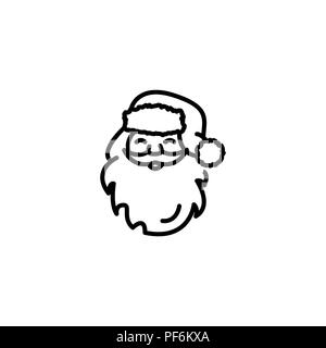 Web Symbol Leitung. Santa Claus schwarz auf weißem Hintergrund Stock Vektor