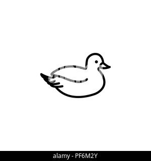 Web Symbol Leitung. Ente schwarz auf weißem Hintergrund Stock Vektor