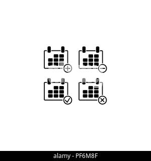 Web Symbol Leitung. Kalender schwarz auf weißem Hintergrund Stock Vektor