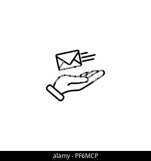 Web Symbol Leitung. E-Mail (Letter) in der Hand Stock Vektor