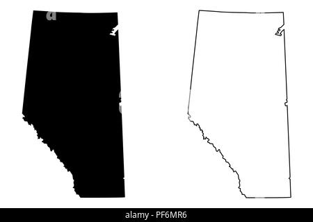 Alberta (Provinzen und Territorien Kanadas) Karte Vektor-illustration, kritzeln Skizze Alberta Karte Stock Vektor