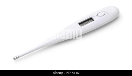 Elektronische medizinische Thermometer isoliert auf weißem Stockfoto