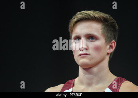 Boston, Massachussetts, USA. 18 Aug, 2018. ALLEN BOWER in Aktion während der letzten Runde des Wettbewerbs bei TD Garden in Boston, Massachusetts, statt. Credit: Amy Sanderson/ZUMA Draht/Alamy leben Nachrichten Stockfoto