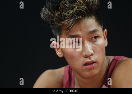 Boston, Massachussetts, USA. 18 Aug, 2018. YUL MOLDAUER in Aktion während der letzten Runde des Wettbewerbs bei TD Garden in Boston, Massachusetts, statt. Credit: Amy Sanderson/ZUMA Draht/Alamy leben Nachrichten Stockfoto