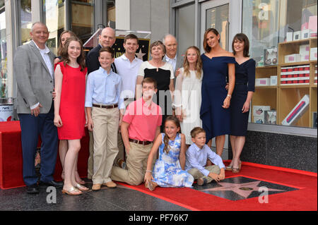 Kalifornien, USA. 20. August 2018. Jennifer Garner, William John Garner, Patricia Ann Garner, Susannah Kay Garner Tischler, Melissa Garner Wylie & Familie im Hollywood Walk of Fame Star Zeremonie zu Ehren der Schauspielerin Jennifer Garner. Credit: Sarah Stewart/Alamy leben Nachrichten Stockfoto