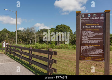 McDonald Canal Boot Rampe Stockfoto