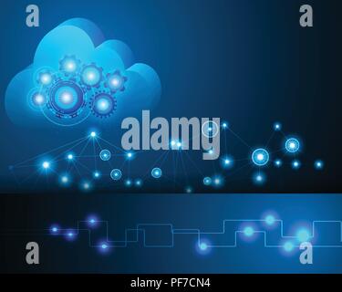 Cloud Computing Business Transaction Data Network Storage Technologie Konzept. vector eps Abbildung 10. Stock Vektor