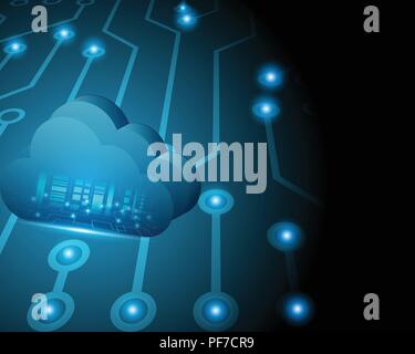 Cloud Computing Business Transaction data storage technologie mit schaltzeichen Konzept. vector eps Abbildung 10. Stock Vektor