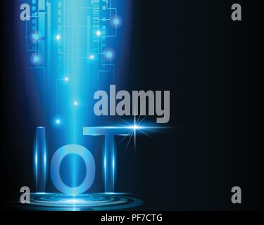 Internet der Dinge (IOT) Technologie und Daten Netzwerkanalyse Verbindung Geschäftskonzept. Vector EPS Abbildung 10 Stock Vektor