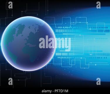 Globale Karte World Cyber internet System transformation Network connection Business Zone online. Vector EPS Abbildung 10 Stock Vektor