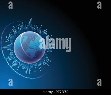 Welt global internet Netzwerkverbindung Big Data Information Technology anschließen Geschäftsmodell Konzepte. Vector Illustration eps 10. Stock Vektor
