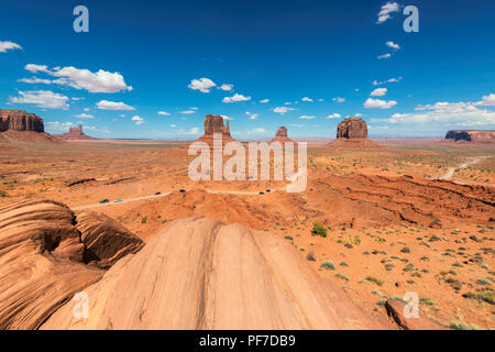 Schöne Panorama des Monument Valley in Arizona Stockfoto