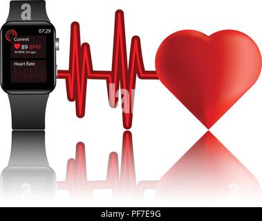 Beste smartwatch mit Herzfrequenzsensor Stock Vektor
