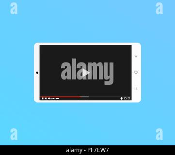 Web Player Fenster auf dem Bildschirm des Smartphones Vorlage Stock Vektor