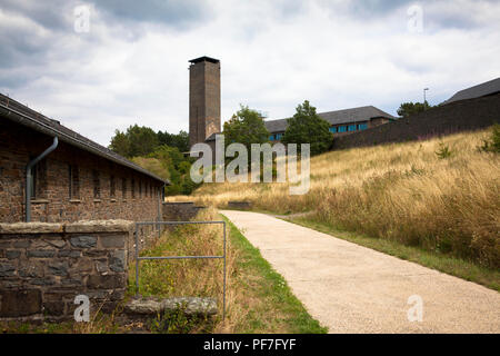 Schloss Ordensburg Vogelsang in der Eifel in der Nähe von Schleiden, Gebäudekomplex errichtet von den Nationalsozialisten über dem Urfttal storage See, Stockfoto