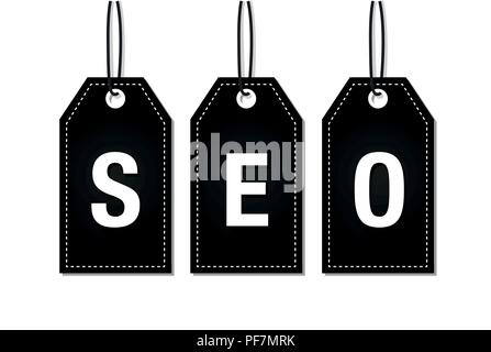 Schwarz SEO labels Design Vector Illustration EPS 10. Stock Vektor