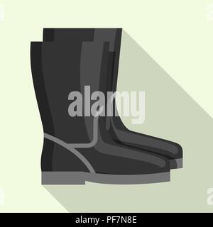 Gummi schwarz Schweißer stiefel Symbol, flacher Stil Stock Vektor