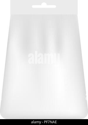Chemische white pack Tasche Mockup, realistischen Stil Stock Vektor