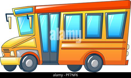 Retro kid School Bus Symbol, Cartoon Stil Stock Vektor