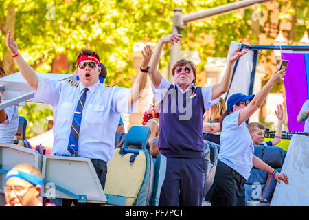 Portland, Oregon, USA - 17. Juni 2018: Portland 2018 Pride Parade spiegelt die Vielfalt der Gemeinschaft. Stockfoto