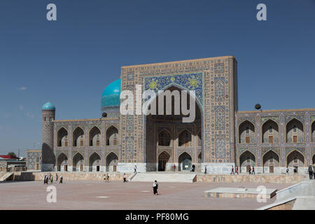 Registan Platz, Samarkand, Usbekistan, Seidenstraße, Zentralasien. Stockfoto