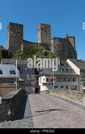 Die Burg Runkel an der Lahn, Hessen, Deutschland. Stockfoto