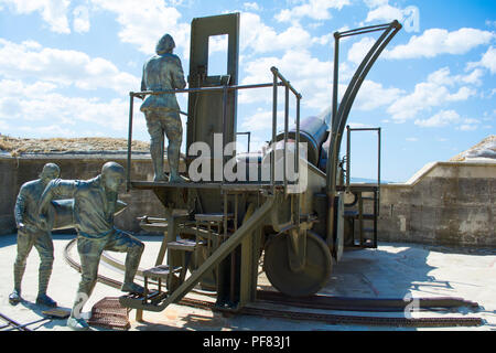 Canakkale, Türkei - 10. August 2018: Corporal Seyit Statue ist eine wichtige militärische Person der Türkischen Unabhängigkeitskrieg in Gallipoli, Canakkale, Türkei Stockfoto