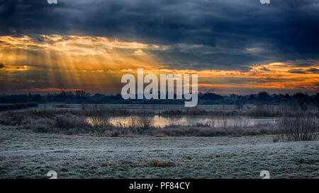 Schlammpools am Snettisham Beach Norfolk Stockfoto