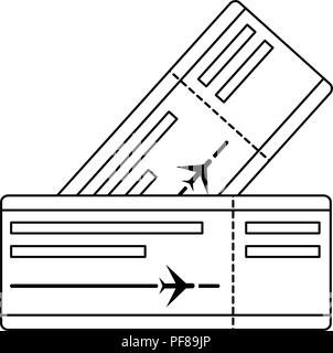 Symbol für zwei Flugtickets. Thin Line Design. Vector Illustration. Stock Vektor