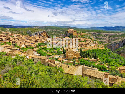 Die mittelalterliche Stadt Alquezar, Aragon, Spanien Stockfoto