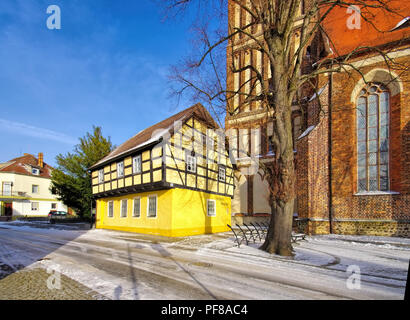 Calau Fachwerkhaus in Brandenburg, Deutschland Stockfoto