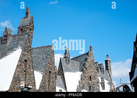 Die Zauberwelt von Harry Potter, die mittelalterliche Burg in Universal Studios Japan (USJ), Osaka, Japan Stockfoto