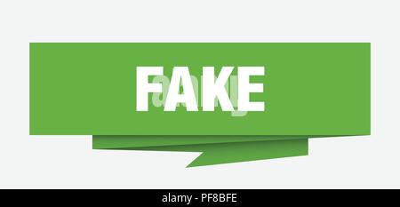 Fake melden. gefälschte Papier origami Sprechblase. fake Tag. fake Banner Stock Vektor