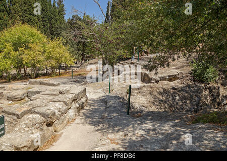 Israel, Beit Shearim, 2-4 Jahrhunderten CE (der Römischen Periode). Die Menschen in Beit She'arim gegraben verzierten Katakomben, durch Tunnel miteinander verbunden, wodurch eine Umarmung Stockfoto