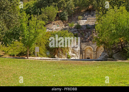 Israel, Beit Shearim, dem Eingang zum Rabbi Yehuda Hanasi der Katakombe. Stockfoto