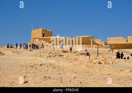 Israel Masada Touristen, die in der Site Stockfoto