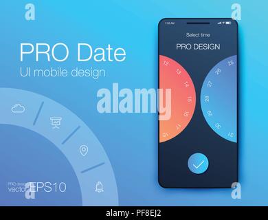 Datum Anwendung UI Design Konzept Vektor Stock Vektor
