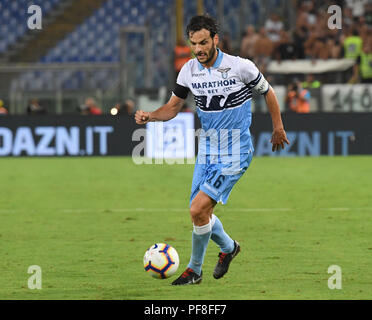 Italien. 18 Aug, 2018. Marco Parolo während der italienischen Serie A Fußballspiel zwischen S.S. Lazio und S.S.C. Napoli im Olympiastadion in Rom, am 18. August 2018. Credit: Silvia Loré/Pacific Press/Alamy leben Nachrichten Stockfoto