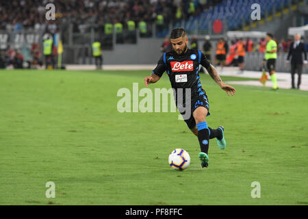 Italien. 18 Aug, 2018. Lorenzo Insigne während der italienischen Serie A Fußballspiel zwischen S.S. Lazio und S.S.C. Napoli im Olympiastadion in Rom, am 18. August 2018. Credit: Silvia Loré/Pacific Press/Alamy leben Nachrichten Stockfoto