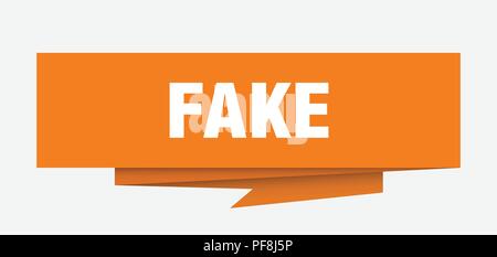 Fake melden. gefälschte Papier origami Sprechblase. fake Tag. fake Banner Stock Vektor