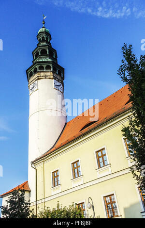 Chod Burg mit Turm in Domazlice, Region Pilsen, Tschechische Republik Stockfoto