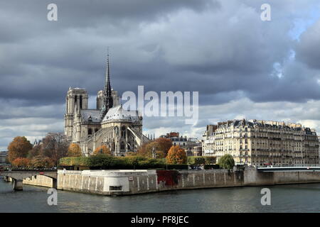 Paris, Ile Saint Louis, Notre Dame Kathedrale, Ile de France, 75, Stockfoto