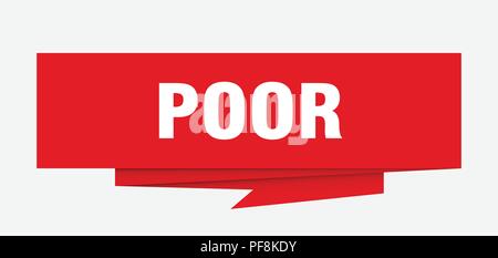 Schlechte Vorzeichen. Schlechte Papier origami Sprechblase. schlechte Tag. Schlechte banner Stock Vektor