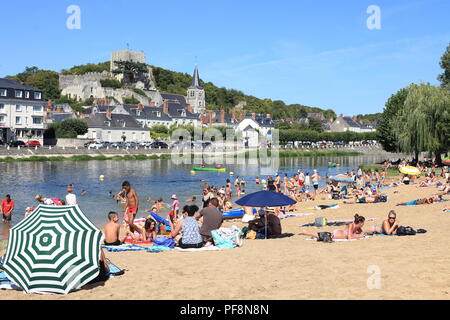 Plage de Montrichard sur le Cher, Loir et Cher, 41, Region Mitte Stockfoto