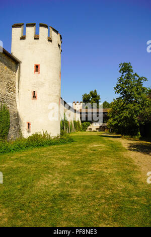 Alte Stadtmauer an Letziplatz in Basel, Schweiz Stockfoto