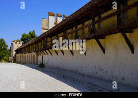 Alte Stadtmauer an Letziplatz in Basel, Schweiz Stockfoto