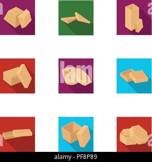 Paket, Verpackung, Container und anderes Symbol im flachen Stil. Rahmen, Verpacken, Verpackung Symbole in Sammlung Stock Vektor