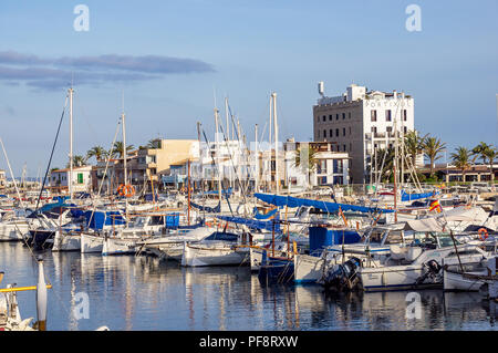 Portixol Marina bei Sonnenuntergang - Palma de Mallorca, Spanien Stockfoto