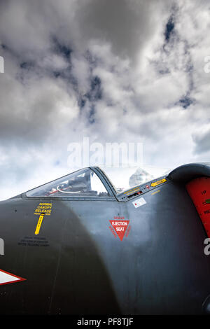 Die Harrier, informell als der Harrier Jump Jet, ist eine Familie von Jet-powered Angriff Flugzeug, vertikal/kurze Start- und Landebahn Stockfoto